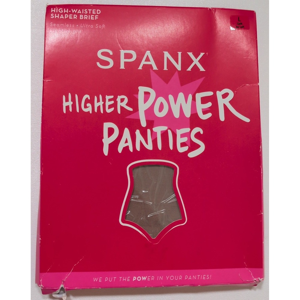 Spanx Higher Power Panties 2746 Cafe Au Lait High-Waist Shaper Brief Size Large